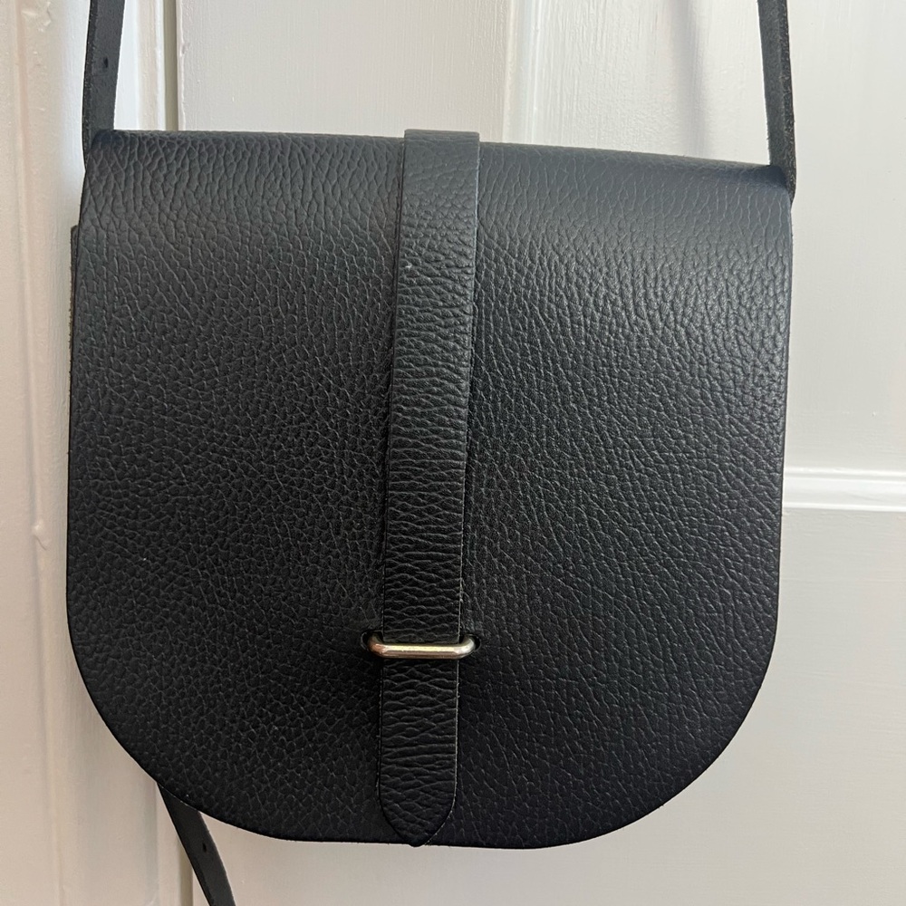 The Cambridge Satchel Company Black Crossbody Bag with Saddle Shape